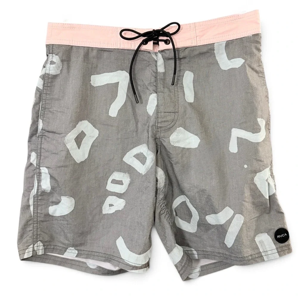 RVCA Mens 30 Board Shorts Grey Sarah Delaney Artist Network Program M101WRSD